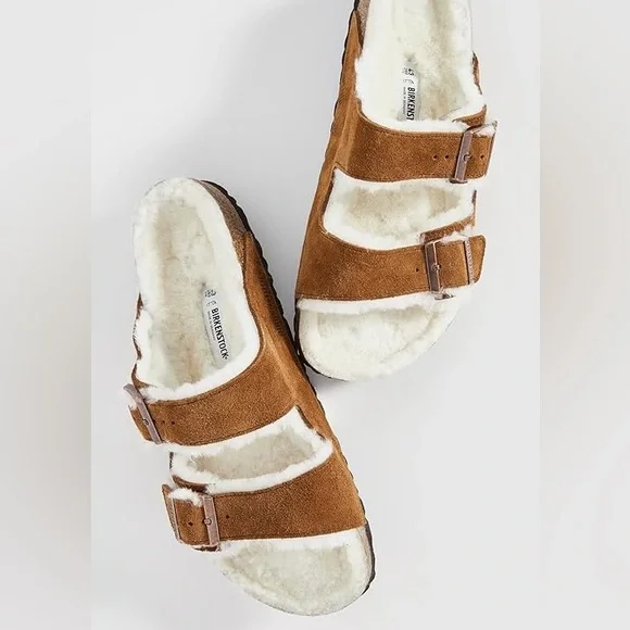 NWT Birkenstock Arizona Fur Lined Shearling Sandals - Picture 4 of 10